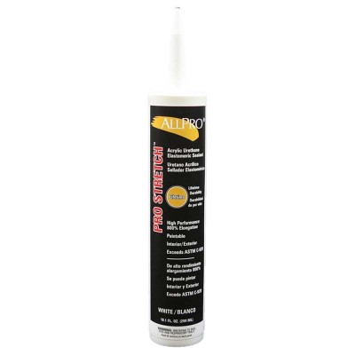 Pro Stretch Acrylic Urethane Elastomeric Sealant White 10.1 oz Tube