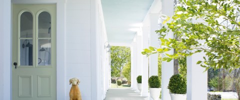 Blue Porch Ceiling Painted Harbor Haze from Benjamin Moore